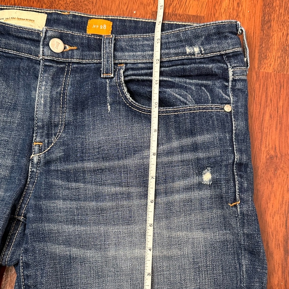 Anthropologie Blue Distressed Rolled-Hem Jean Shorts - Picture 14 of 14